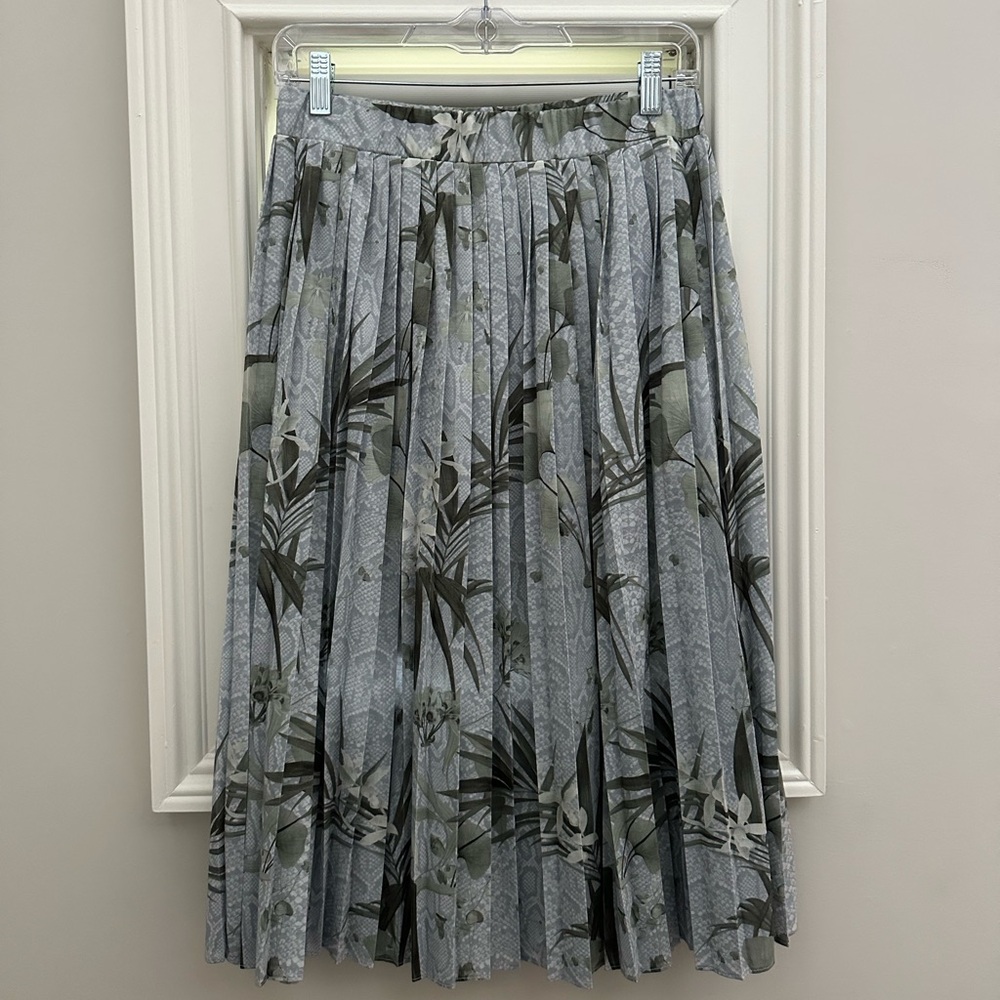 Ted Baker Estie Highland Jersey Pleated Midi Skirt - Gray